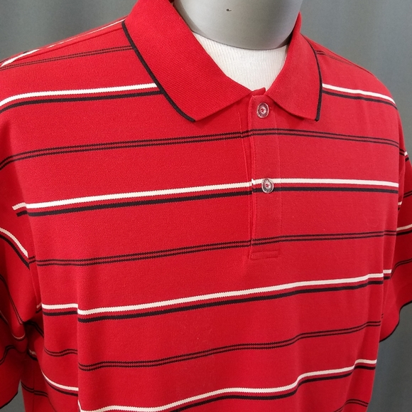IZOD red stripe polo mens cool-fx swing flex XL - Picture 2 of 9